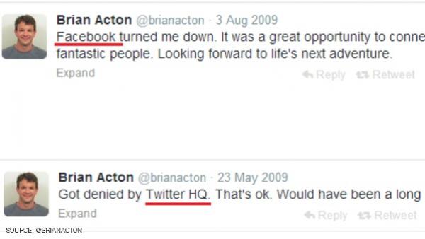 فيسبوك و تويتر رفضتا توظيف مؤسس "واتس آب"