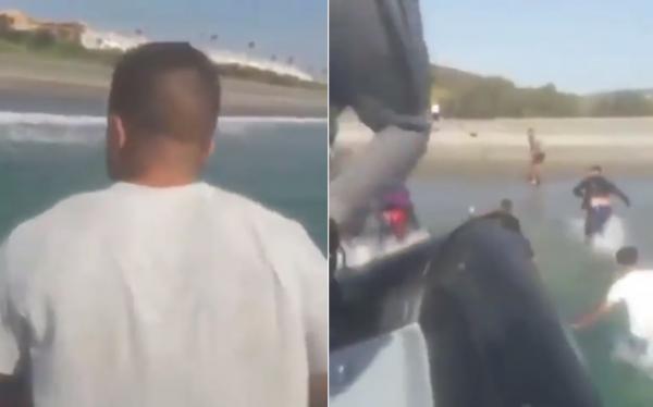 لحظة وصول زودياك الحراگة إلى اسبانيا بعد ان غادرت شاطئ بليونش