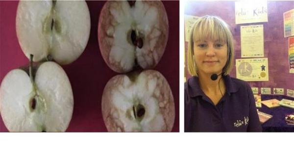 معلمة تستعرض لطلابها آثار التنمر المدرسي بتفاحتين