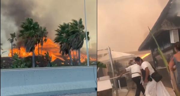 حريق هائل يلتهم مركبا سياحيا نواحي مالقا الإسبانية