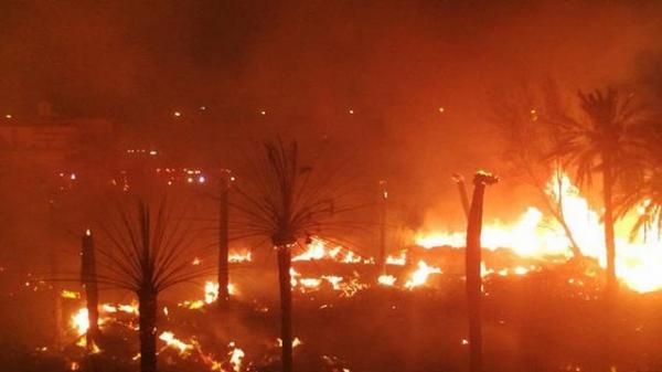 النيران تغطي سماء فندق &quot; القصبة &quot; بالصخيرات و هذا ما خلفته