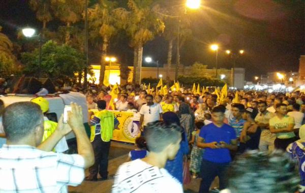 الكدش تخرج في مسيرة احتجاجية ببني ملال تدعم حراك الريف ومطالبها اجتماعية