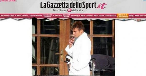 دوبـلير نيمار المدخن يُشهربه على صفحات لاغازيتا الإيطالية