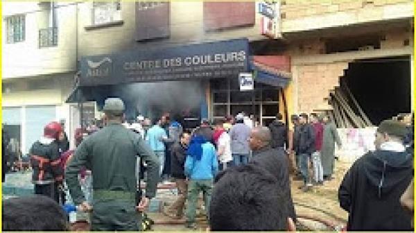 حريق مهول أتى على محل لبيع مواد البناء في ويسلان بمكناس