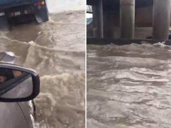 فيضانات خطيرة تحاصرعابري الطريق السيار بالبيضاء