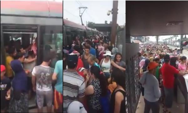 شاهد الازدحام الكبير على وسائل المواصلات في عين الدياب نهاية الأسبوع