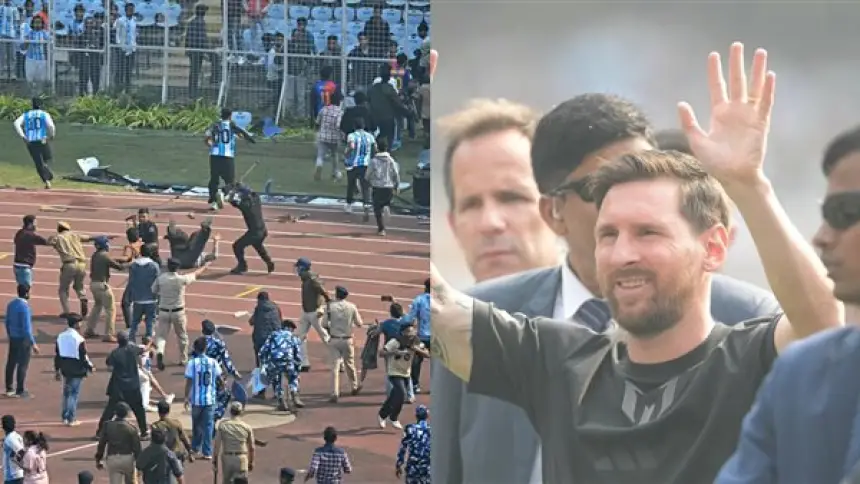 بالفيديو...دقائق من زيارة ميسي للهند تتسبب في فوضى وأعمال شغب