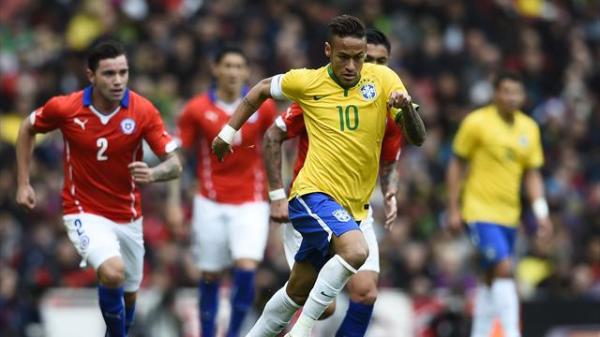 بالفيديو : فوز البرازيل وديا على الشيلي  