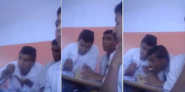 هادشي لي بقا..تلاميذ يأكلون الكسكس داخل القسم في مدرسة مغربية (فيديو)