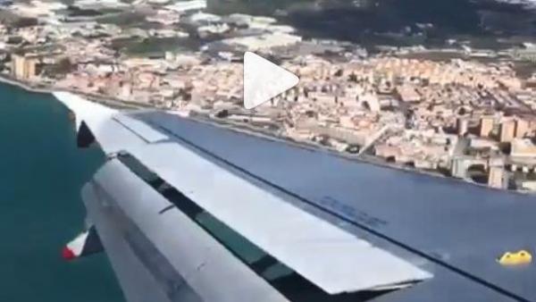 رياح قوية تتلاعب بطائرة ايرباص فوق جبل طارق