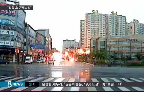 بالفيديو .. لحظة سقوط مروحية في شارع بكوريا الجنوبية