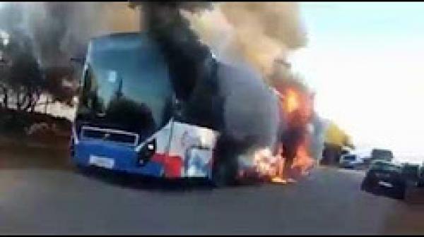 احتراق حافلة السيتي باص بالدخيسة مكناس
