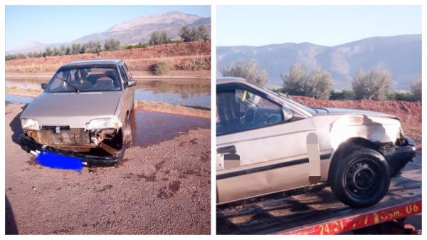 سقوط سيارة عائلية بواد وهكذا نجا السائق بأعجوبة من موت محقق