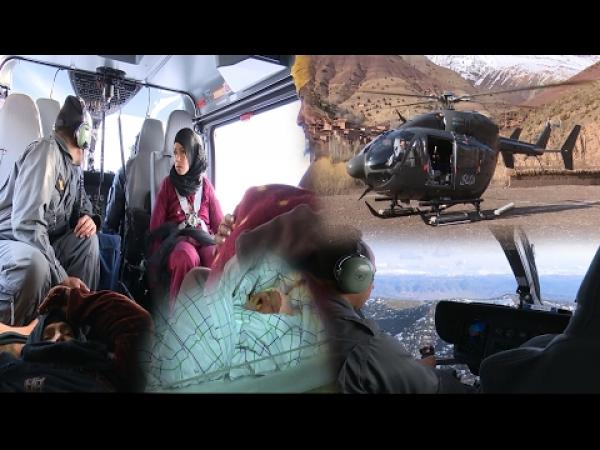 مروحية الدرك الملكي تتدخل لانقاذ أم حامل و مولودها باقليم تنغير