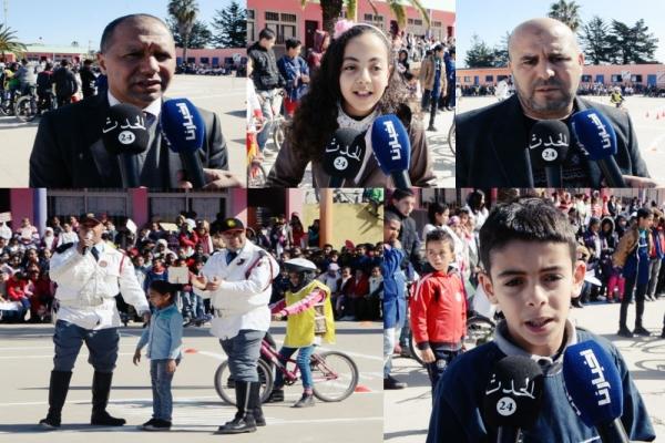 في اليوم الوطني للسلامة الطرقية .. أطفال بالصخيرات يستفيدون من دروس  وشروحات الهدف منها الحد من حوادث السير (فيديو)
