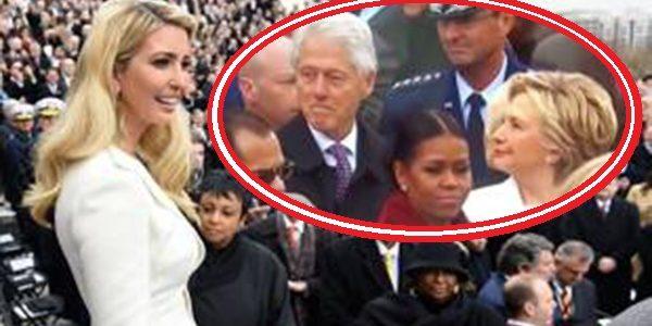 فيديو مثير .. شاهد رد فعل هيلاري على نظرة بيل كلينتون "الخبيثة" لإيفانكا ترامب