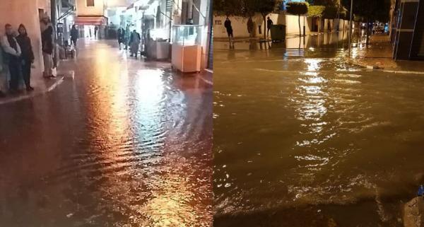 بالصور والفيديو.. مرتيل تغرق بعد أمطار عاصفية