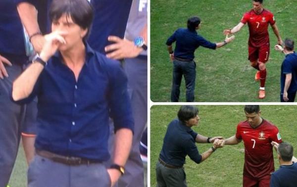 حركة مقرفة من مدرب ألمانيا قبل مصافحة رونالدو!