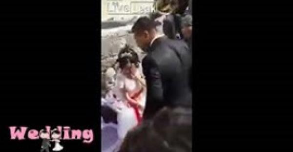 بالفيديو.. عريس يصفع عروسه والمعازيم يصفقون لتصرفه الغريب