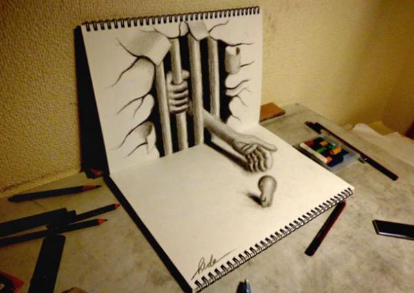 بالفيديو.. الأيدي والأقدام تخرج من لوحات فنان ياباني