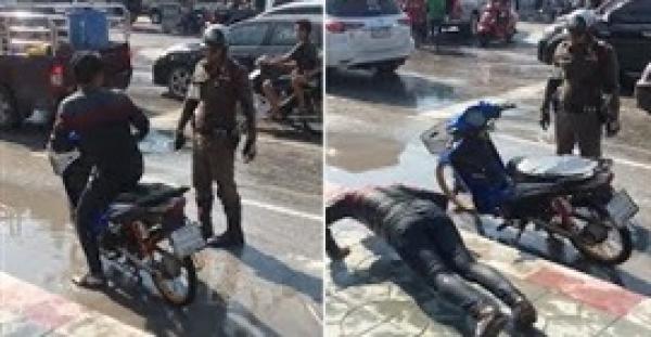 ضابط مرور يعاقب سائقا مخالفا بتمرينات ضغط بدل الغرامة (فيديو)