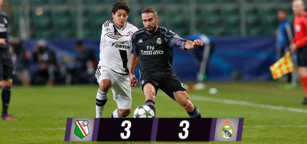 ليجيا وراسو يفرض التعادل على ريال مدريد (فيديو)