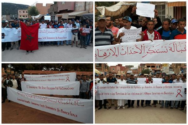 بالصور والفيديو .. عائلة أوكابير و ساكنة أغبالة تنظم وقفة تنديدية بالارهاب وتستنكر هجوم برشلونة