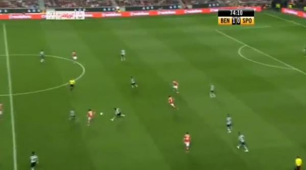 بنفيكا يسجل هدف خيالي في سبورتينغ.. هدف يستحق المشاهدة