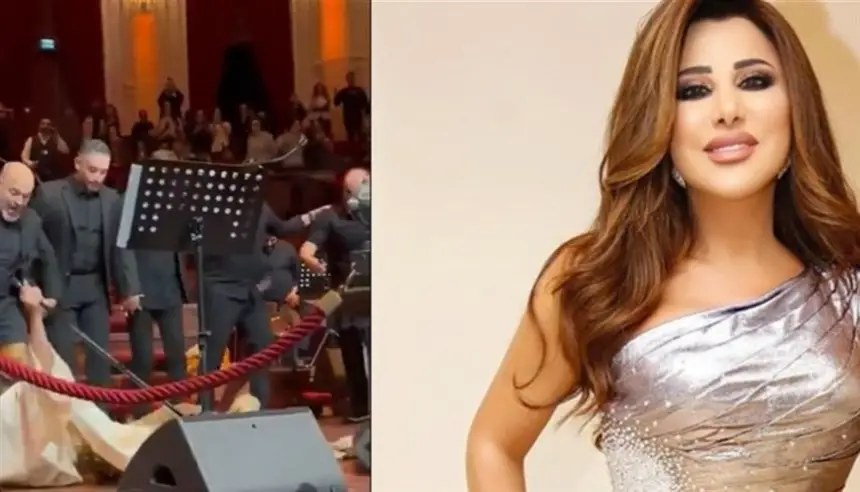 بالفيديو.. سقوط مفاجئ لنجوى كرم على المسرح في أمستردام