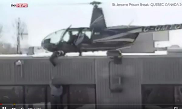 بالفيديو: لحظة فرار سجناء بطائرة هيلوكوبتر مختطفة