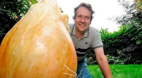 إنتاج أكبر رأس بصل يصل وزنه إلى حوالي 9 كيلوغرام