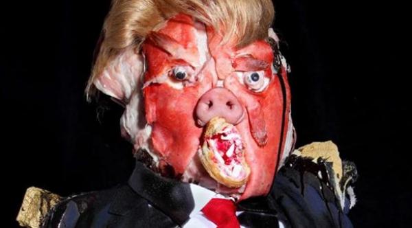 مجسم لترامب من النفايات من طرف فنان بريطاني