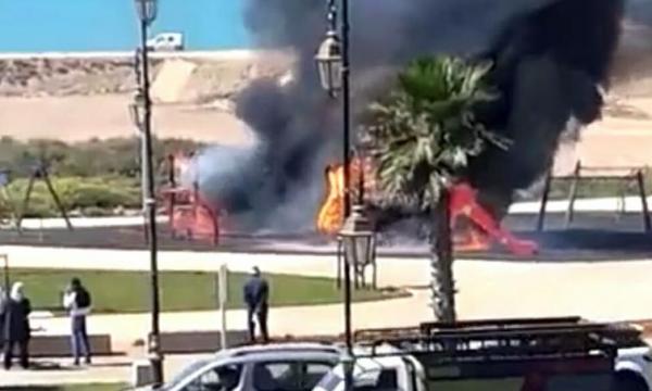 حريق بفضاء جديد للألعاب بالرباط  يتسبب في حالة من الهلع لدى الساكنة (صور)