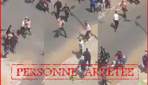 الأمن يتفاعل بسرعة كبيرة مع فيديو الشجار بالأسلحة البيضاء بالشارع العام بالبيضاء