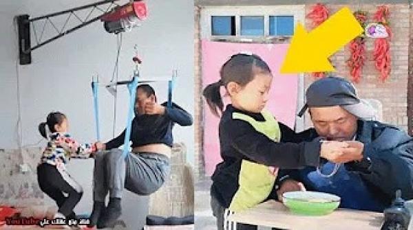 الملاك الصغير - طفلة تعتنى بوالدها المشلول بعد ان هجرته زوجته !!