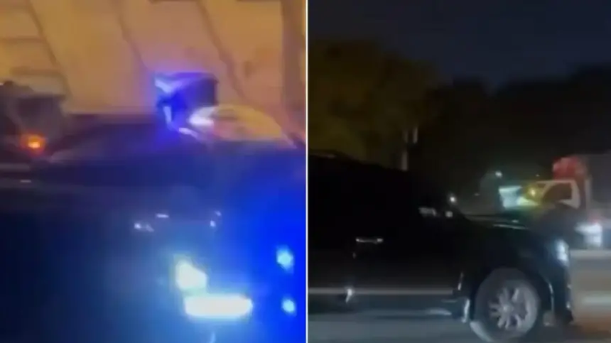 بالفيديو...سائق سيارة عراقي يدهس شرطي مرور ويفر هاربا