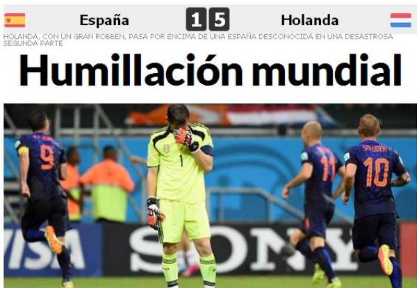 هذا ما قالته صحف إسبانيا بعد الهزيمة النكراء أمام هولندا