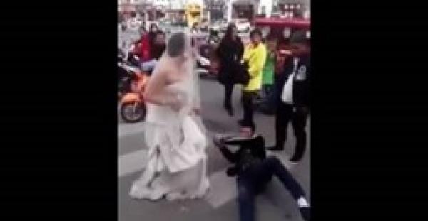 بالفيديو.. شاهد ماذا فعلت عروس مع عريس حاول الهرب ليلة زفافه