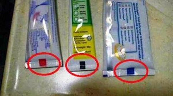 ما سر هذه العلامة أسفل أنبوب معجون الأسنان؟