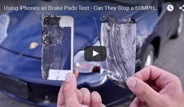 بالفيديو: ماذا يحدث لو استبدلت مكابح سيارة بورش بهواتف آي فون؟
