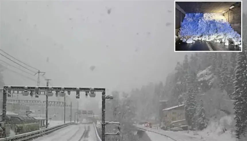 انهيار جليدي يخرج قطار ركاب عن السكة في سويسرا ويصيب عدداً من الركاب