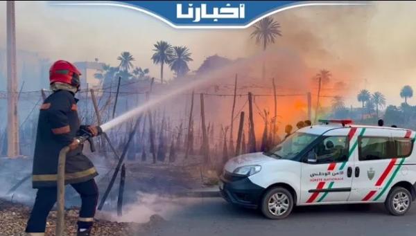 اندلاع حريق مهول بإحدى "الفيرمات" بمنطقة تكوين يستنفر سلطات أكادير