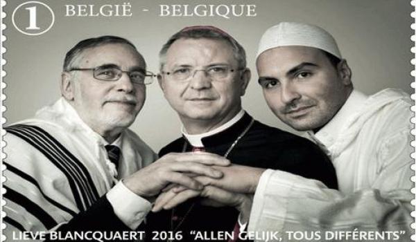 امام مغربي شهير على صدر طابع بريدي ببلجيكا