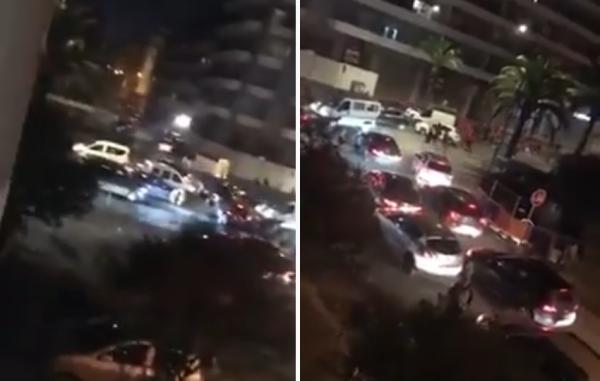 تخريب و كسر زجاج السيارات من طرف بعض الجماهير بعد دربي الوداد و الرجاء