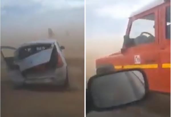 الرياح تتسبب في حادثة سير خطيرة بين شيشاوة ومراكش