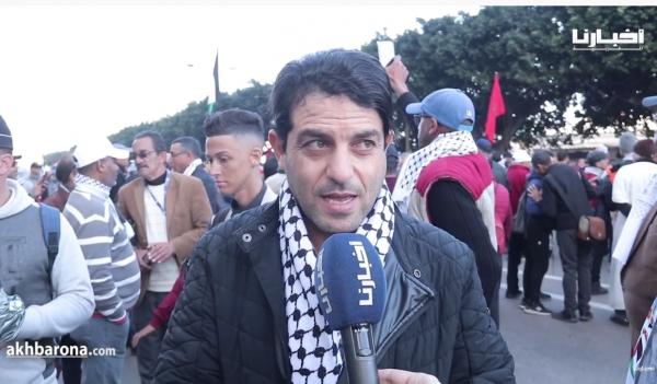 هشام بهلول ومسعود بوحسين: جئنا لهذه المسيرة لنقول لا ل"صفقة القرن"