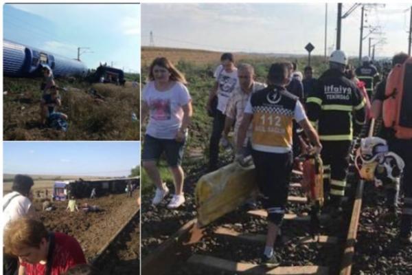 عاجل.. قتلى وعشرات الجرحى في حادث خروج قطار عن سكته بتركيا (فيديو)