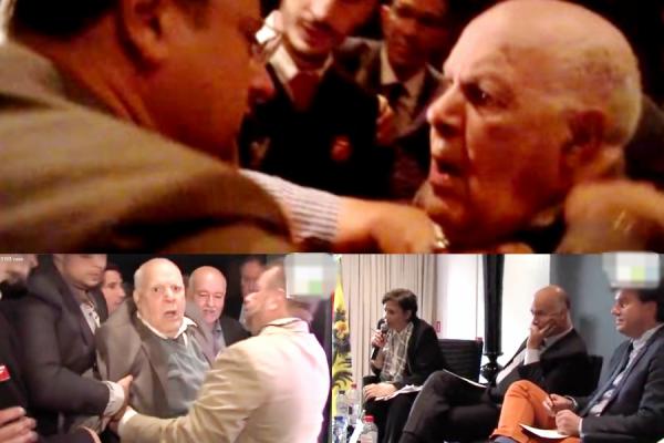 فضيحة : حراس الوزير " بيرو " يعنفون مهاجرا مغربيا مسنا فضح فسادا بالمغرب أمام أعين وزير الثقافة البلجيكي ( الفيديو )