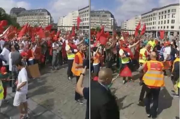 بالفيديو..عشرات المغاربة يتجمعون ببروكسيل للتعبير عن تعبئتهم للدفاع عن وحدة المملكة