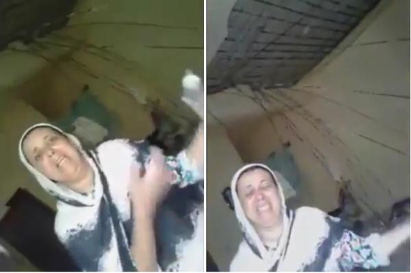 شاهد.. صرخة امرأة بعد سقوط منزلها بحي لبراريك بالداخلة